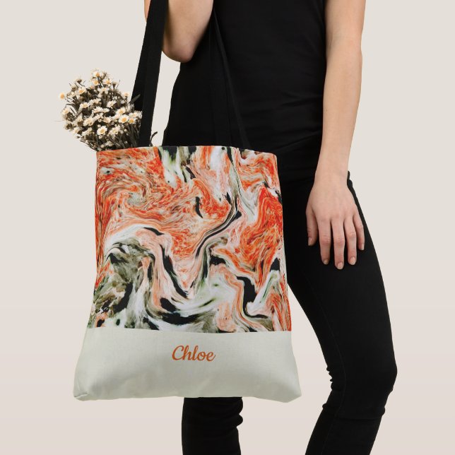 Modern Marble Tote Bag Tygkasse (Närbild)