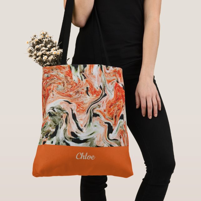 Modern Marble Tote Bag Tygkasse (Närbild)
