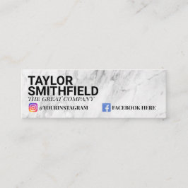 Modern Marble Trendig Social Media Affärskort Mini Visitkort