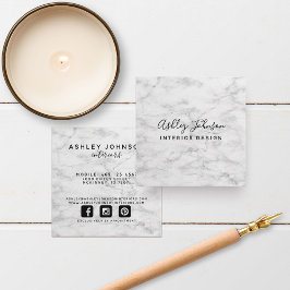 Modern marble Typography-Professionell Fyrkantigt Visitkort