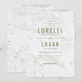 Modern marble Wedbjudande | GULD Inbjudningar
