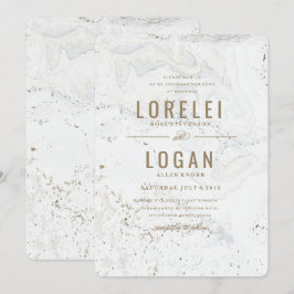 Modern marble Wedbjudande | GULD Inbjudningar