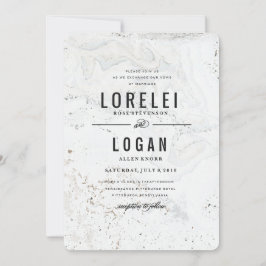 Modern marble Wedbjudande | Svart Inbjudningar