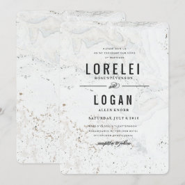Modern marble Wedbjudande | Svart Inbjudningar
