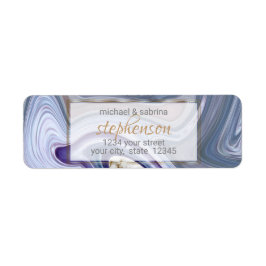 Modern marbleiserad Lila Ro Agate Bröllop Returadress Etikett