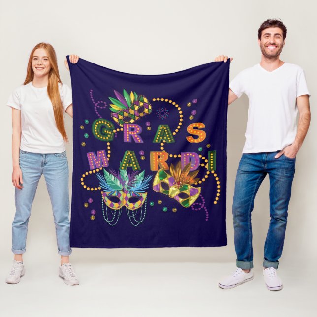 Modern Mardi Gras Fleecefilt (På plats)