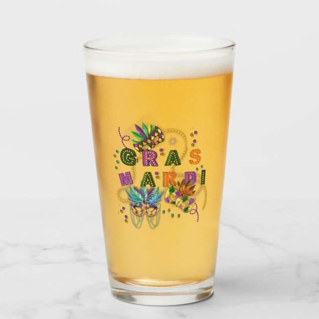 Modern Mardi Gras Glaskopp (Framsida fylld)