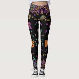 Modern Mardi Gras Mönster Leggings