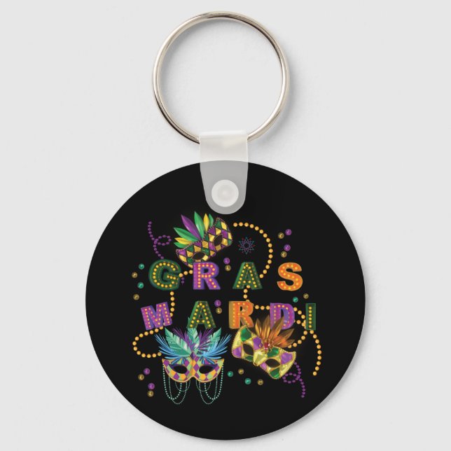Modern Mardi Gras Nyckelring (Framsida)