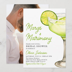 Modern Margs & Matrimony Cocktail-Möhippa Inbjudningar