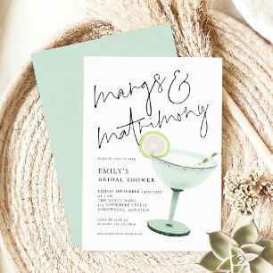 Modern margs och Matrimony Cocktail-Möhippa Inbjudningar