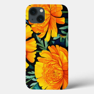 Modern Marigold Watercolor Mönster