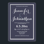 Modern marin blå bröllopsinbjudning inbjudningar<br><div class="desc">Inbjudningar av hög kvalitet.</div>