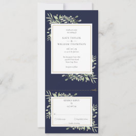 Modern marin blå grej allt på en enda Bröllop Inbjudningar