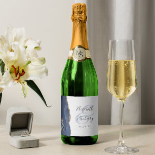 Modern marin blå Guld-agate Bröllop