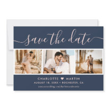 Modern marin blå och Bröllop 4-foto