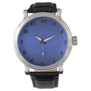 Modern marin blå övertoning Vattenfärgsgalaxområde Armbandsur