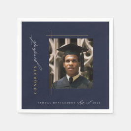 Modern marin blå Studentfest Pappersservett