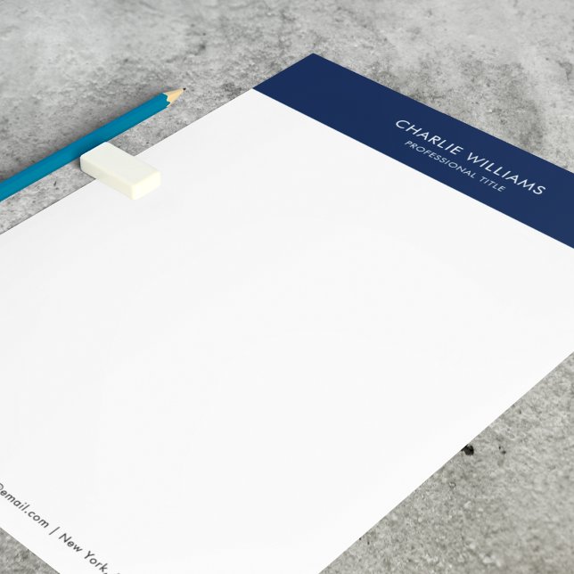 Modern marin blå Tack efter jobbintervjun Brevhuvud (Modern Navy Blue Thank You After Job Interview Letterhead
)