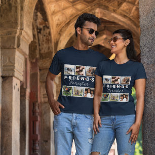 Modern marin blå vänner för fotomaket t shirt