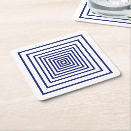 Modern marin blå vita fyrkanter, geometrisk mönste underlägg papper kvadrat