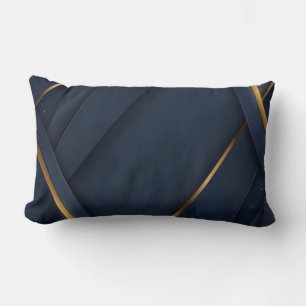 Modern marin blått och Guld Geometric Lumbarkudde