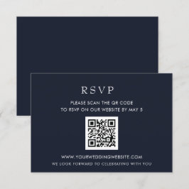 Modern marin Bröllop QR CODE för enkel Elegant OSA Kort