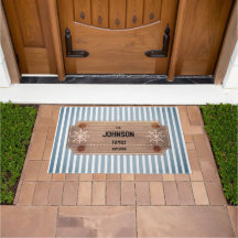 Modern marin design, strimlad doormat