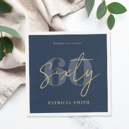 Modern marin Elegant 60:e födelsedagen Pappersservett