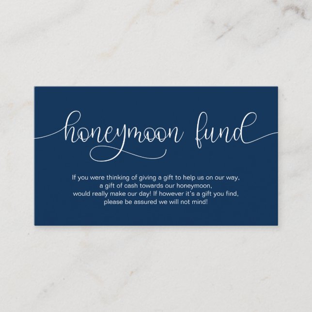 Modern marin handstil, smyckad design, honeymoon W Tilläggskort (Framsida)