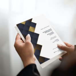 Modern marin och Guld Diamond Bröllop Inbjudningar