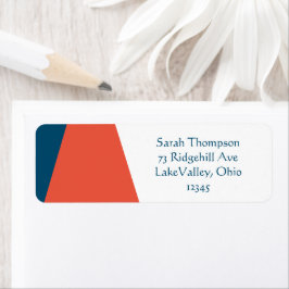 Modern marin och koral returadress etikett