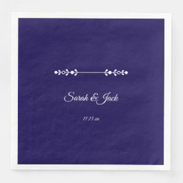 Modern marin och vit Bröllop Pappersservett