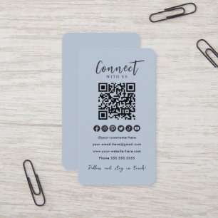 Modern marin QR-kod Anslut med amerikanska Social- Visitkort