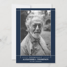 Modern marin & vit, i att älska minnesbegravning tack kort