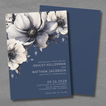 Modern marinblå blomsterbröllop