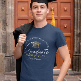 Modern marinblå examen personlig examen t shirt