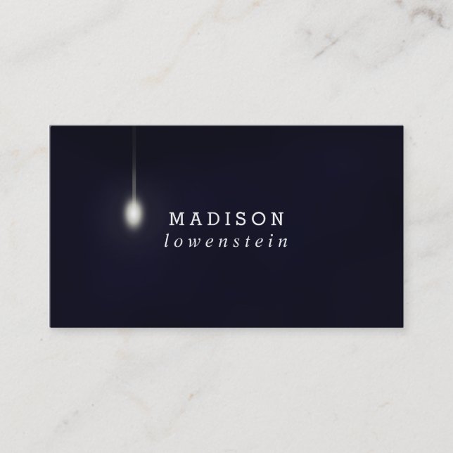 Modern marinblå nyckfull ljus kula visitkort (Framsida)