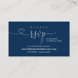 Modern marinblå, Online RSVP på bröllopswebbplats  Tilläggskort
