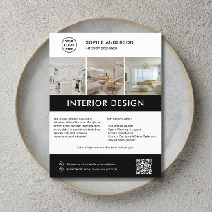Modern marknadsföring för inredningsdesigners reklamblad