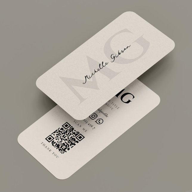 Modern Marknadsföring Initialer Professionell Sand Visitkort (Modern Marketing Initials Professional Sand Beige Business Card
)
