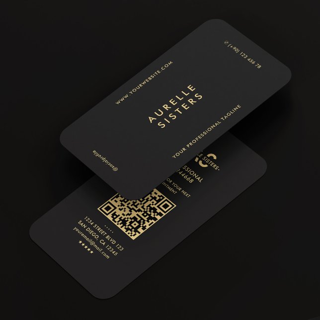 Modern Marknadsföring Monogram Professionell Black Visitkort (Modern Marketing Monogram Professional Black Business Card
)