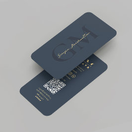 Modern Marknadsföring Professionell Monogram Mörk  Visitkort