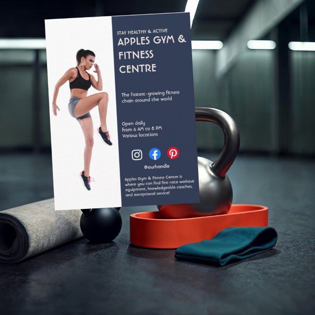 Modern marknadsföringsdesign för fitnessfotografie vykort (Skapare uppladdad)