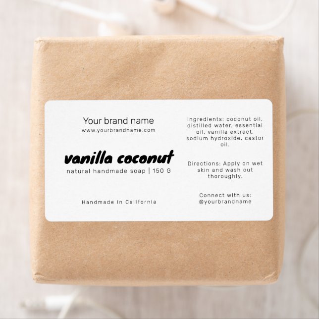 Modern märkning av vita tvålförpackningar fraktsedel (Insitu)