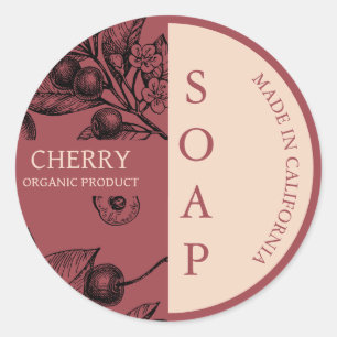 Modern märkning med Cherry Handmade Soap Modern Runt Klistermärke