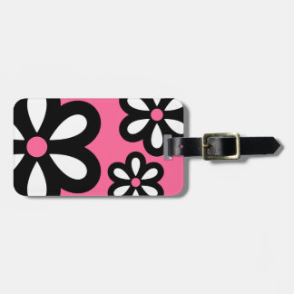 Modern märkre för daisypersonligbagage - rosa bagagebricka
