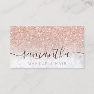 Modern marmor av marmor i ro-glitter-guld, makeup- visitkort