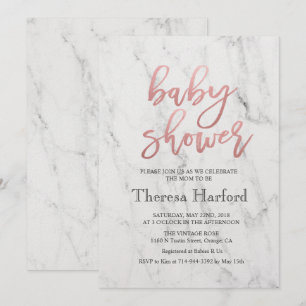 Modern marmor Babyshower-inbjudan Inbjudningar