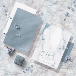 Modern marmor glitter vigd dammig blå ID816 Sav Spara Datumet